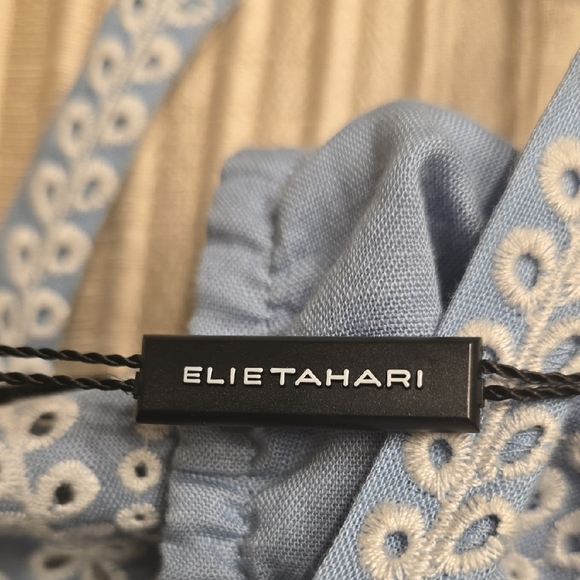 Elie Tahari Sky Blue and White Lace Maxi Dress - Picture 2 of 15